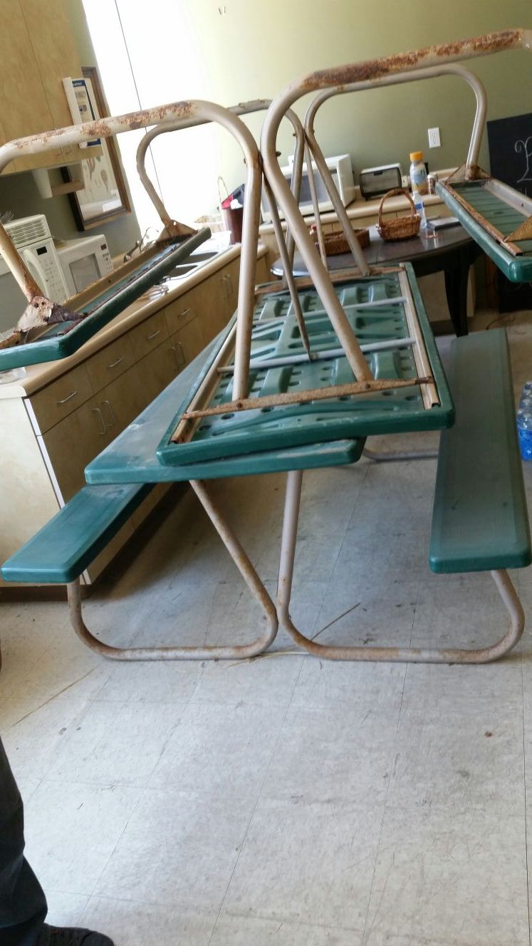 3 picnic tables 45 each 1 left