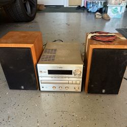 Yamaha Natural Sound CD Receiver CRX-E300 & NX-E300 Black Speakers