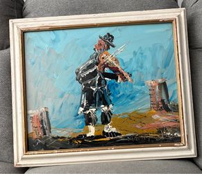 Original 1992 Morris Katz "Fiddler on the Roof" Signed Oil Painting