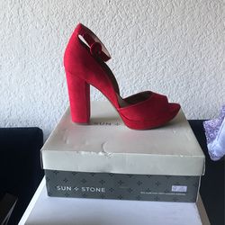 RED SUEDE HEELS