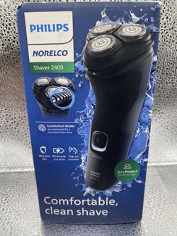 Philips Norelco Shaver 2400 Series Wet and Dry Electric Shaver Pop-up Trimmer P-Cap, Deep Black, Model X3001/90