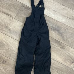 Unisex Black Snow Overalls Sz 7