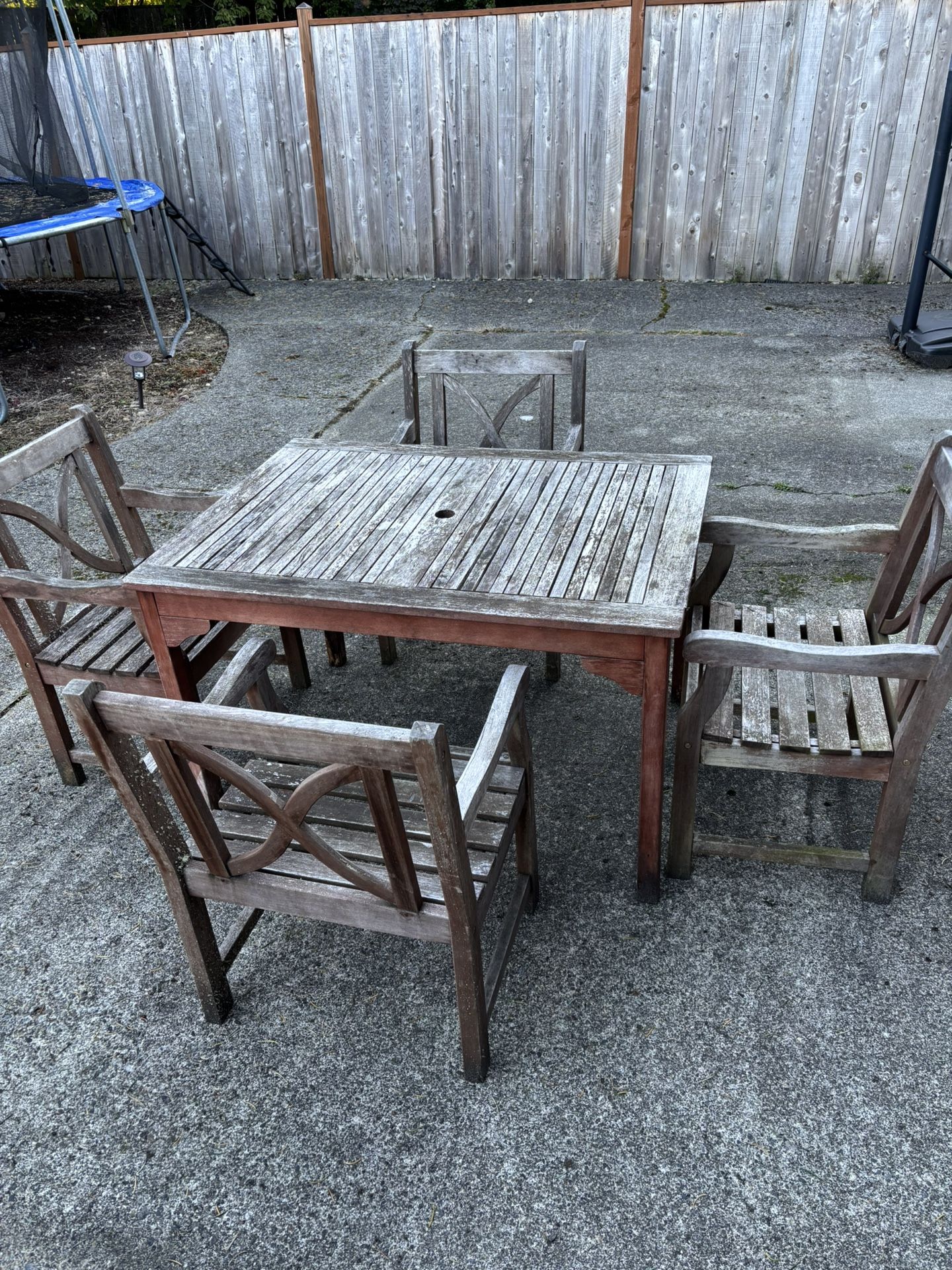 wooden patio dining set