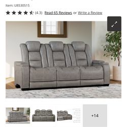 2 Leather Power Reclining Sofas 