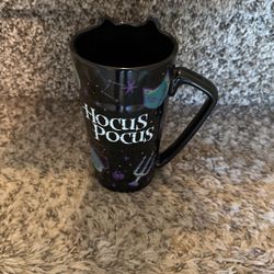 Disney Hocus Pocus BINX Mug Cat GLOWS IN THE DARK 16oz Tall Ceramic Cup NEW