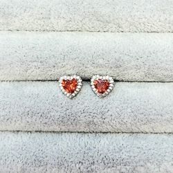 Ruby & Sapphire Heart Earrings