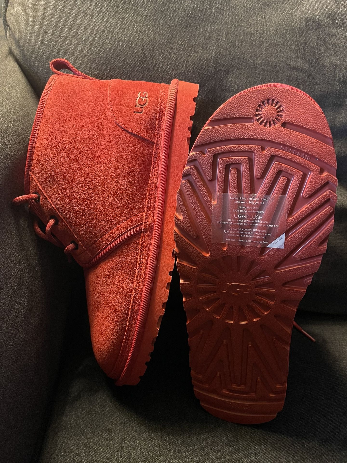 New UGG NEUMEL SAMBA RED Suede Low Boots