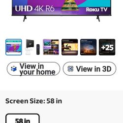 58 IN Hisense SMART ROKU tv