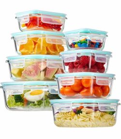 8-piece glass container