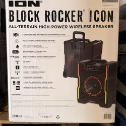 ION Block Rocker All-Terrain High Power Wireless Speaker Brand New In Box