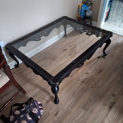 Free black wooden coffee table.