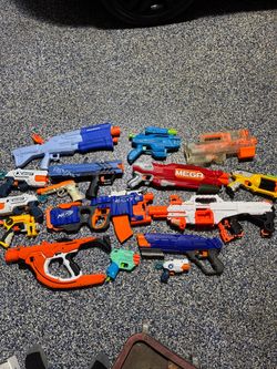 Large Lot of Nerf and X-Shot Blasters