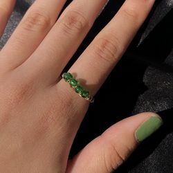 Green beads Ring