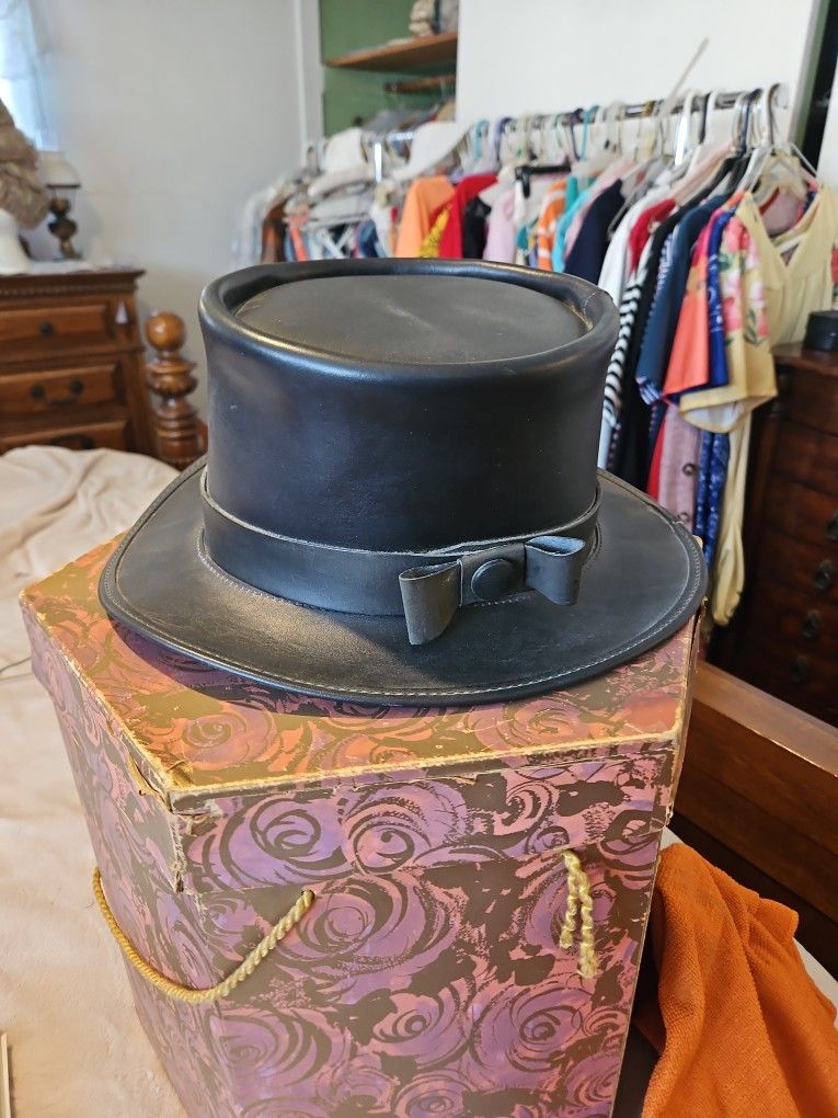Leather Top Hat