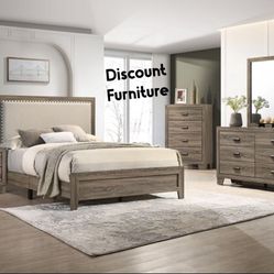 NEW QUEEN AND KING 5pc BEDROOM SET WITHOUT MATTRESS AND FREE DELIVERY 