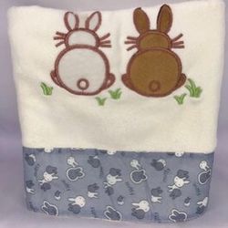Microfiber Beach Hotel Bath Embroidered Rabbit Quick-Drying Super Absorbent Bath Towel - 54 x 28 inches (Beige)