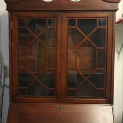 Mahogany Secretary Desk in good condition w/Key