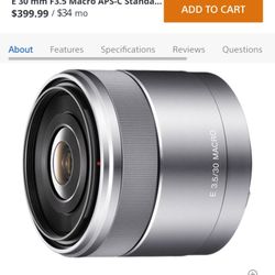 Sony APS-C 30mm macro E-Mount
