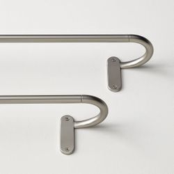 LOT OF 3 NEW West Elm Brushed Nickel French Rods 44"-108" + 2 x 24"-48"