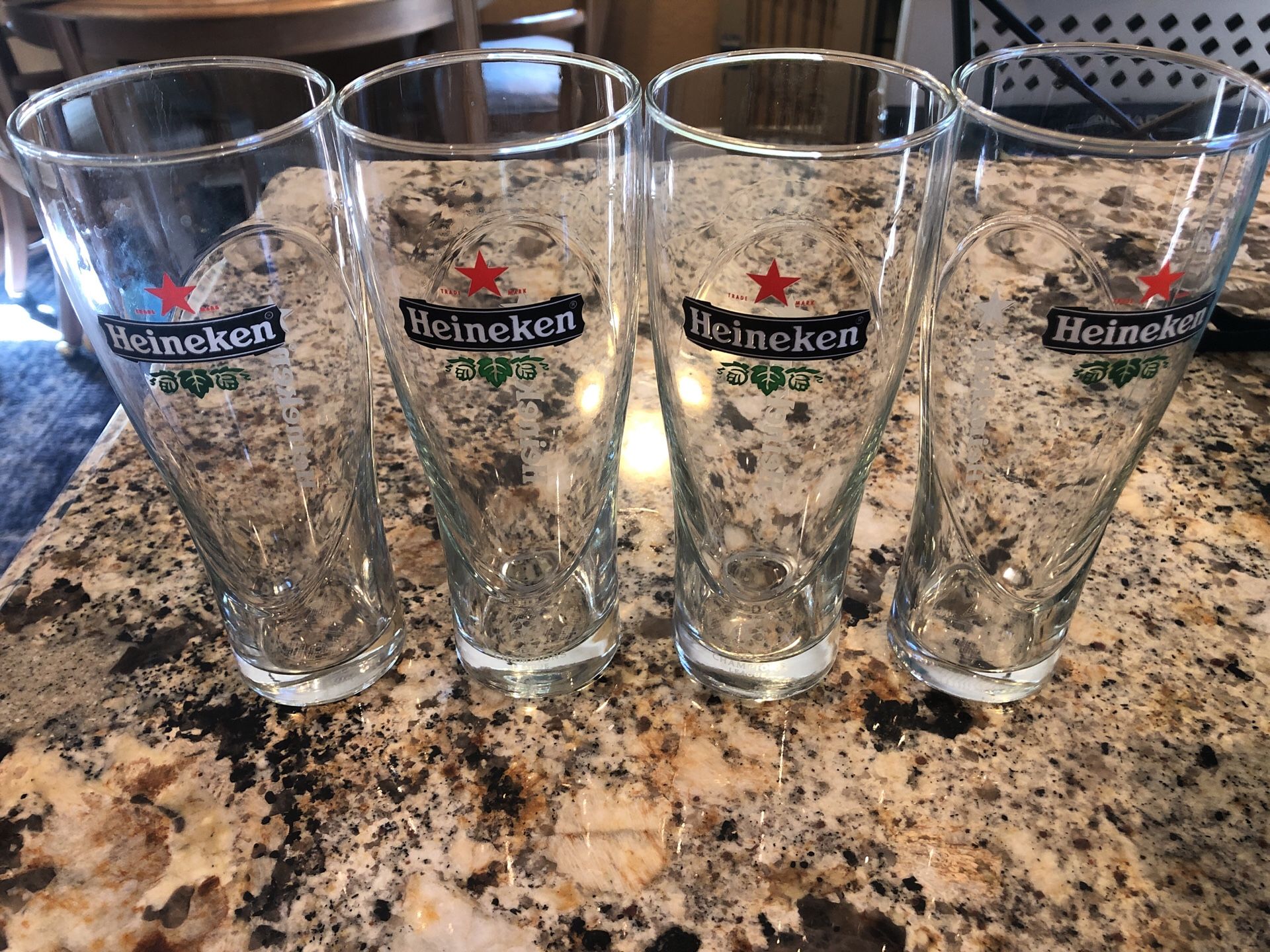 Set of 4 Champions League Heineken Beer Glasses