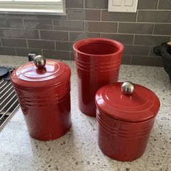 Red Kitchen Canisters 