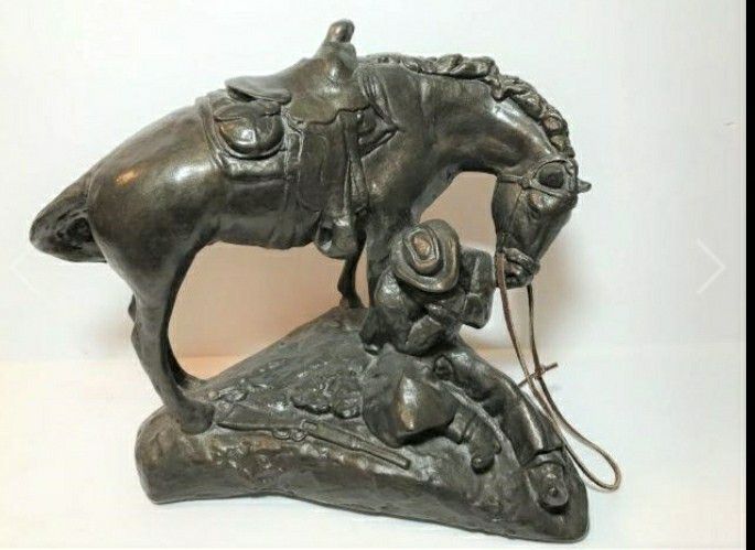 Ceramic Western Sculpture Cowboy