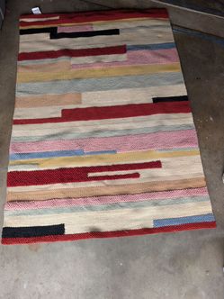 Multi Colored Wool Area Rug