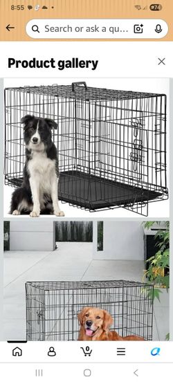 Folding Wire Dog Crate with Tray large