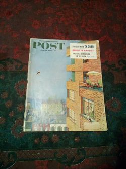 Vintage Post June 14,1958/a visit with ty Cobb/ Brigitte Bardot/the last dimensions of religion