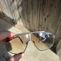 Very RARE! Vintage! Nikon Design Aviator Sunglasses. Black Metal Frame with Brown Gradient Lenses. Aviator Style. 