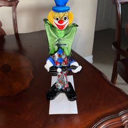 Glass Of Venice Payaso de cristal de Murano con acordeón