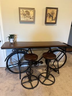 Bicycle Bar Table w/ 2 Stools