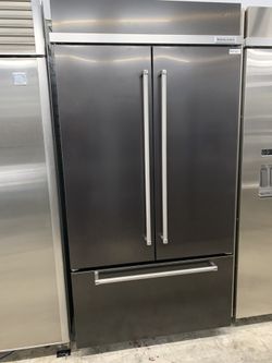 Kitchen aid built in French door in dark stainless steel