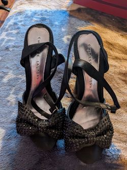 Chinese Laundry Black Rhinestone Strappy Heels