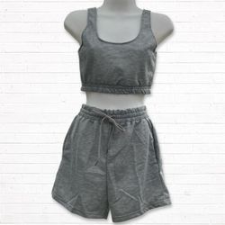 Women’s 2pc Workout Gym Top & Shorts Set