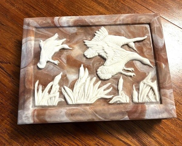 Vintage solid cherry wood glass watch/ jewelry display case