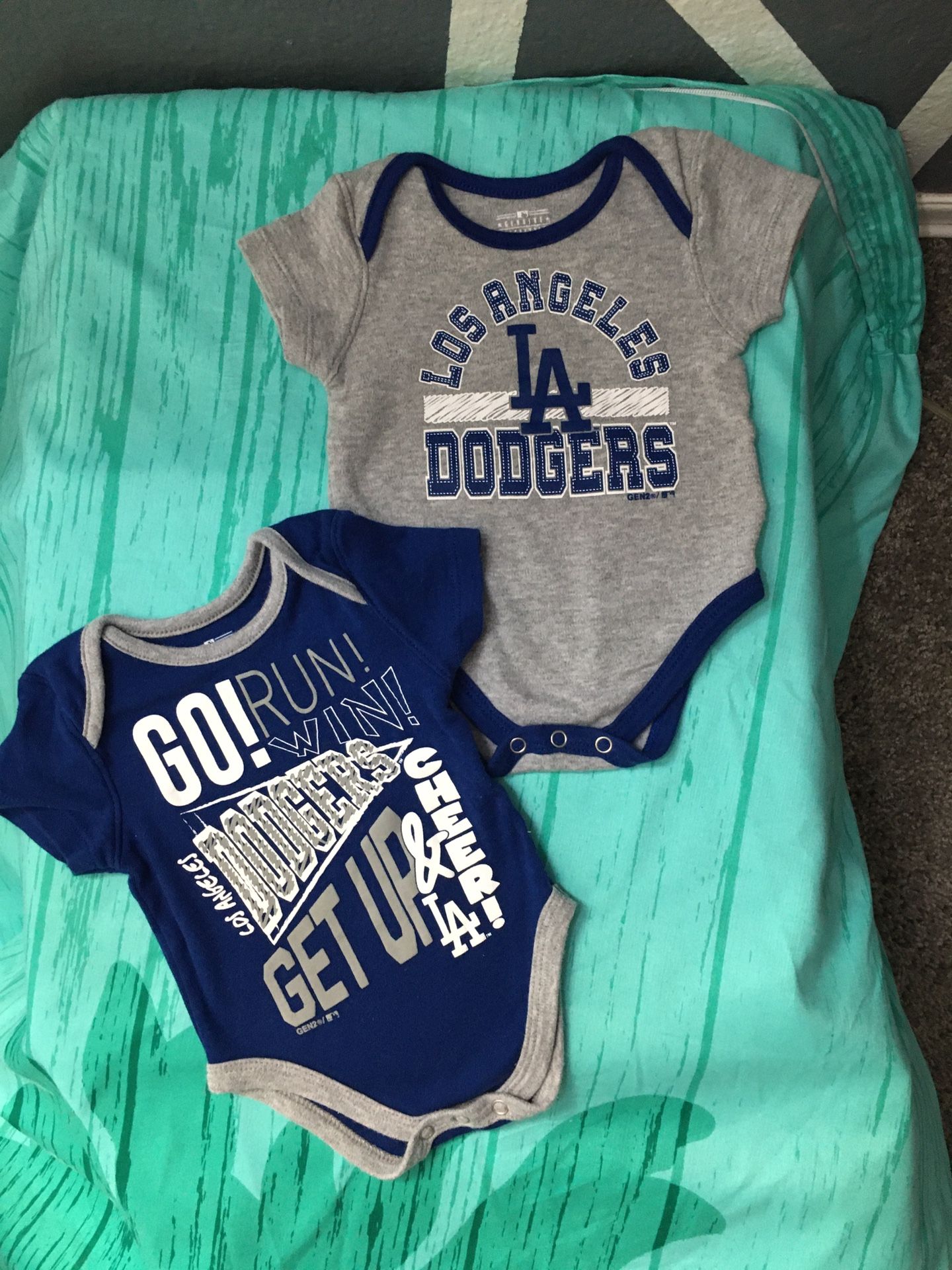 LA Dodgers Infant Baby Onesie 2 Pack Newborn to 3 Months