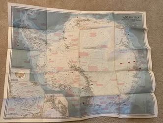 Vintage National Geographic Map of Antarctica