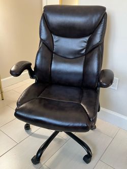 Chocolate Brown Leather Office Chair