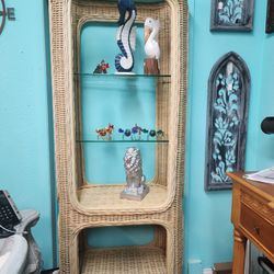 Wicker Rattan Display Shelf
