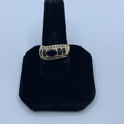14k Gold LDS Sapphire & Diamond Ring 