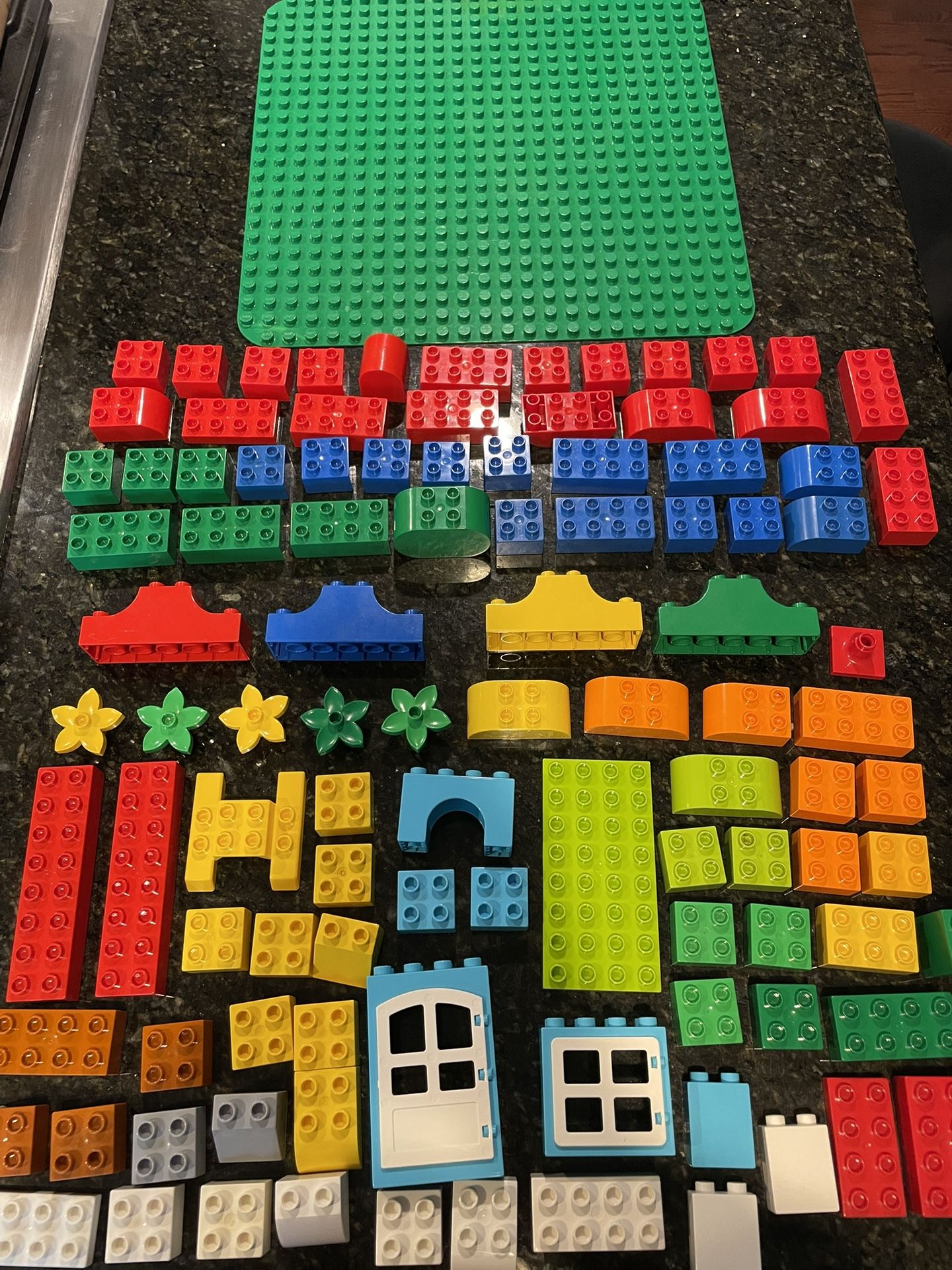 Lego Duplo Lot of 100+ Building Blocks with Large Building Plate