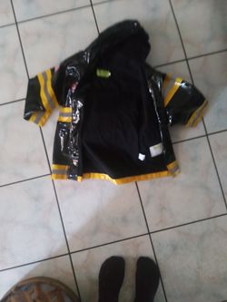 Fire fighter fire man coat halloween costume chamarra de bombero de disfraz para niño