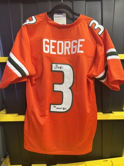 Jacoby George Signed Maimi Hurricanes Custom Jersey