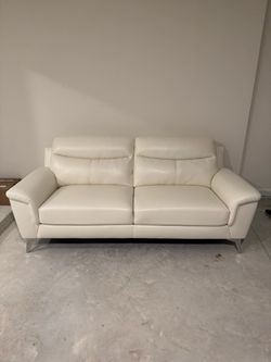 White leather sofa