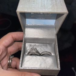 Wedding Band And Engagement Ring Real Diamonds White Gold