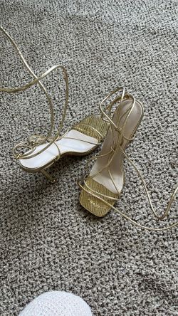 Gold SHEIN Strap Up Heels