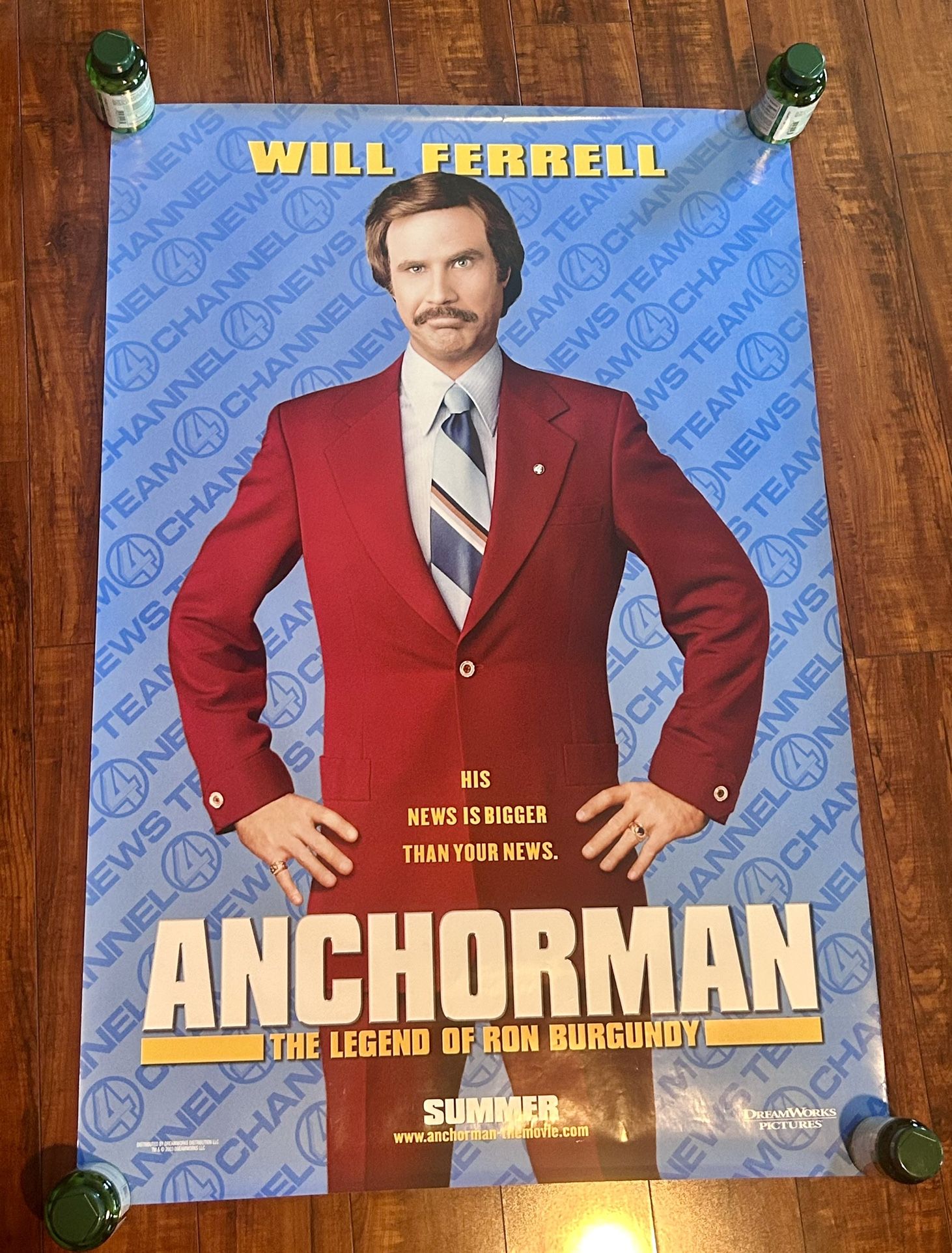 2004 Anchorman The Legend Of Ron Burgandy Original 27x40 Comedy Movie Poster