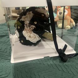 Ramo Para Quinceañera Negro Con Blanco