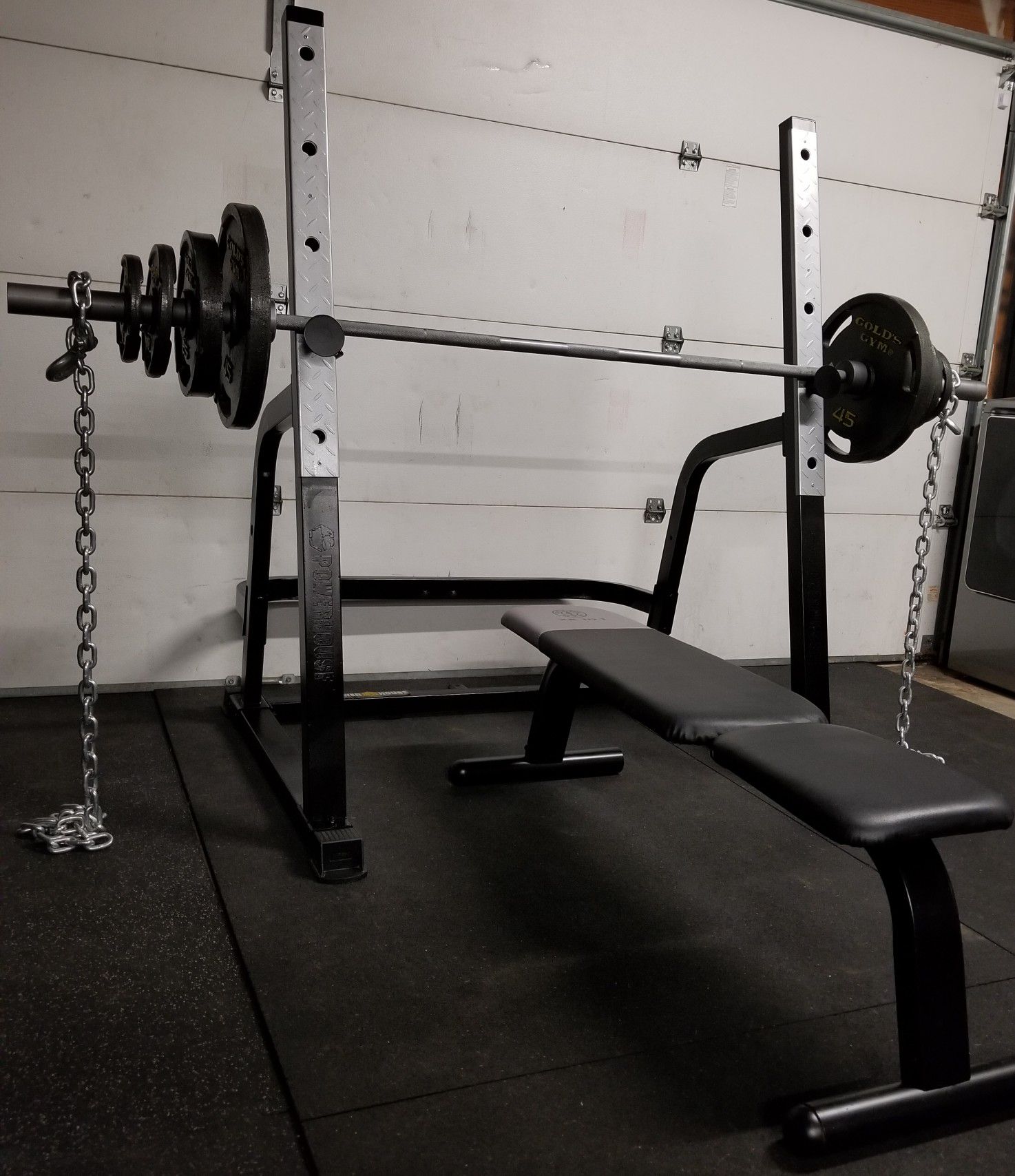 IMPEX POWERHOUSE Squat Rack/Bench Press Home Gym + 215 LBS
